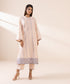 Women's Pret Textured Cotton Pink Embroidered A-Line Shirt